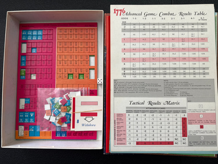1776: The Game of the American Revolutionary War (1974, Good Condition, Complete)