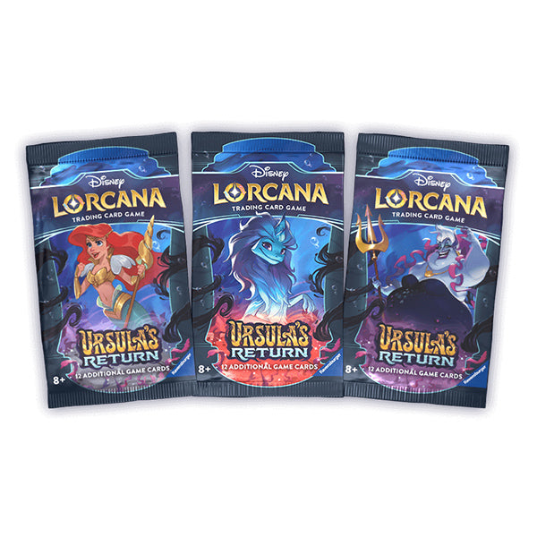 ursulas return booster box Disney Lorcana: Ursula's Pack – The Tabletop Strategist Child including 6 common cards I Tracked Pitch Black Flavor:Salted Caramel