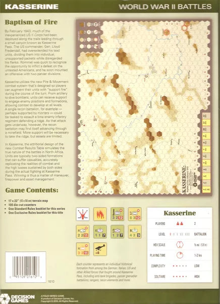 Kasserine: Baptism of Fire (Folio Game Series)