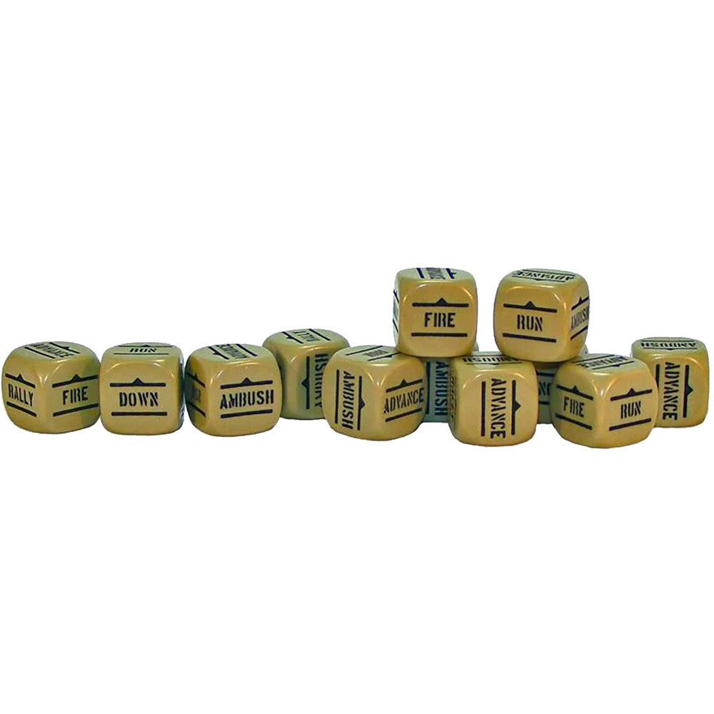Bolt Action Orders Dice Brown (12)