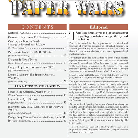 Paper Wars Issue 110: Magazine & Game (Red Partisans)