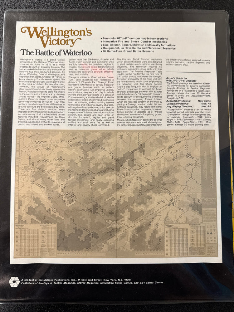 Wellington's Victory: Battle of Waterloo Game – June 18th, 1815 (1976)(Used, Unpunched)