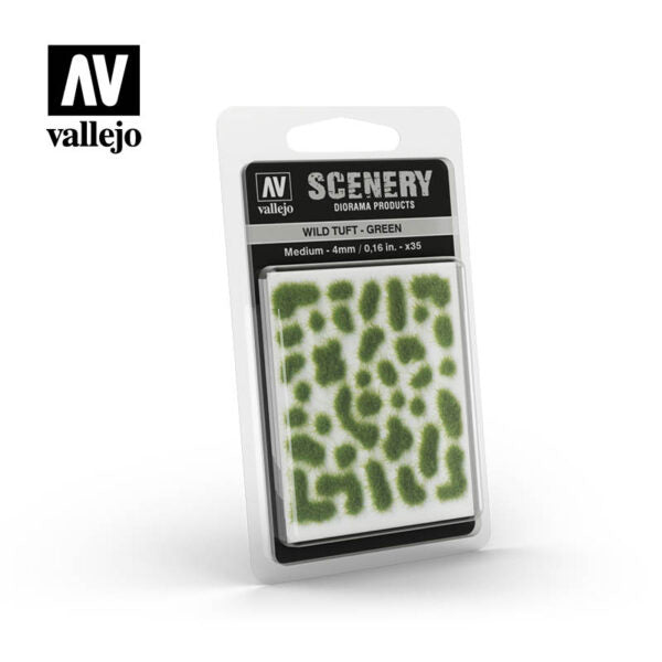 Vallejo Scenery: Wild Tuft- Green, Medium (4 mm. / 0,16 in.)