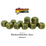Bolt Action Orders Dice Green (12) - The Tabletop Strategist