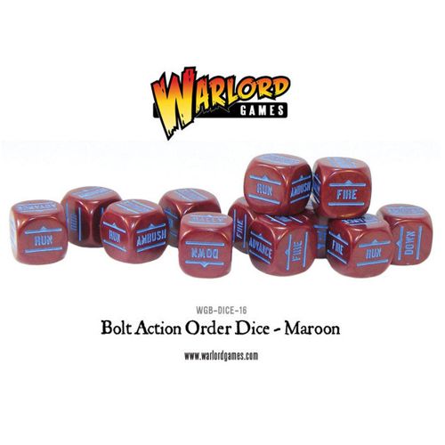 Bolt Action Orders Dice Maroon (12) - The Tabletop Strategist