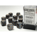 Chessex 16mm d6 Set: Opaque - Dark Grey w/Copper (12) - The Tabletop Strategist